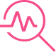 magnify with analytics line icon